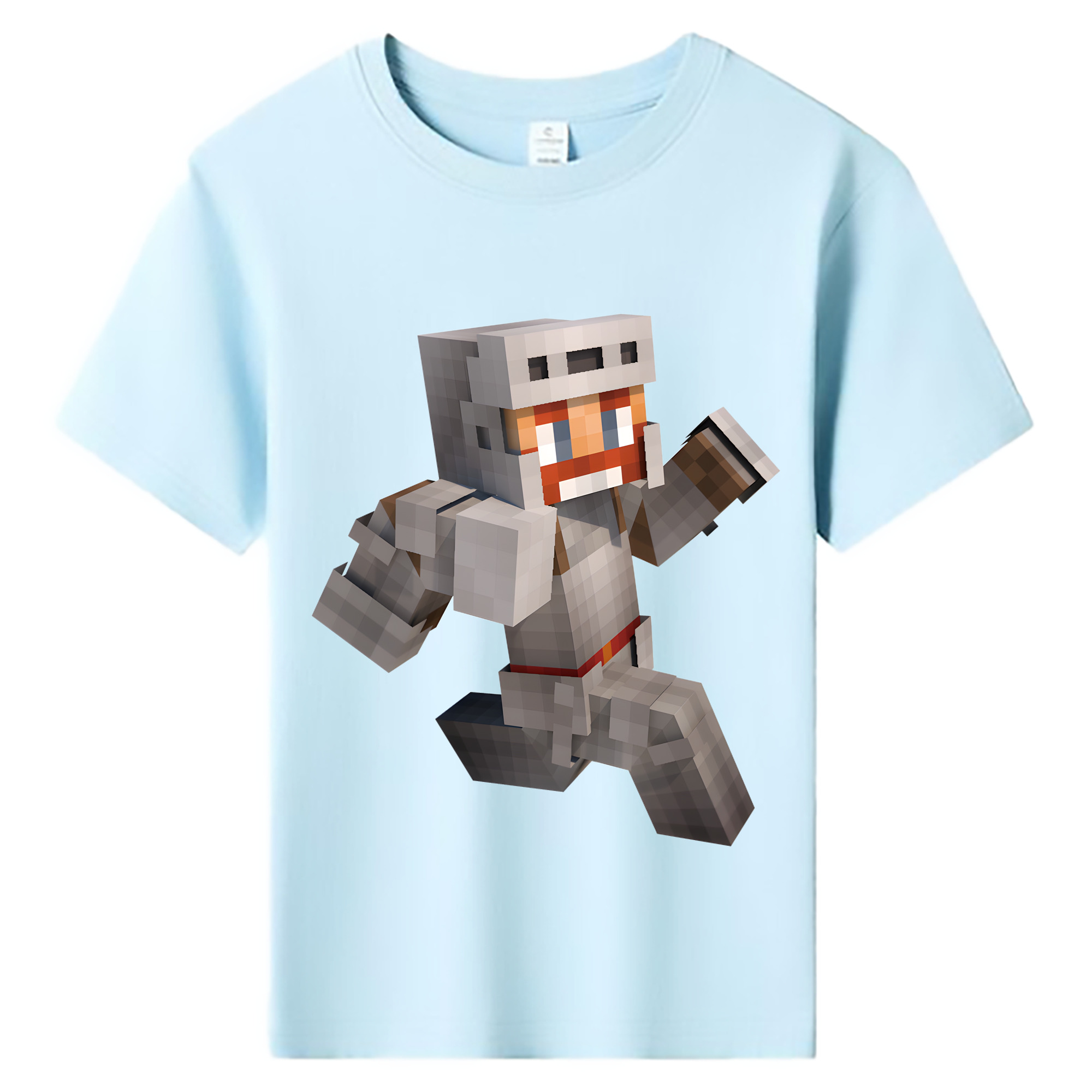 （画像用） マインクラフト ブロックの世界 Minecraft MC Block world 綿100％キッズTシャツ（フロントプリント）